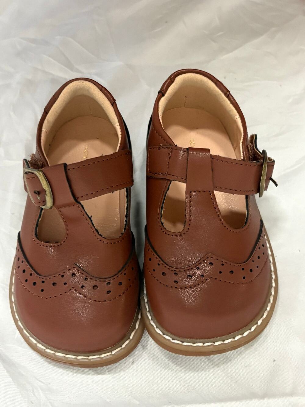 Toddler Size 6 Brown Dress Shoes with Velcro